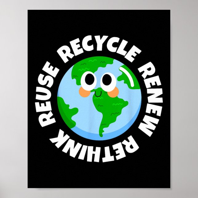 Recycle Reuse Renew Rethink Crisis Environmental E Poster (Front)