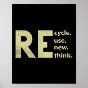 Recycle Reuse Renew Rethink Earth Day 1 Poster