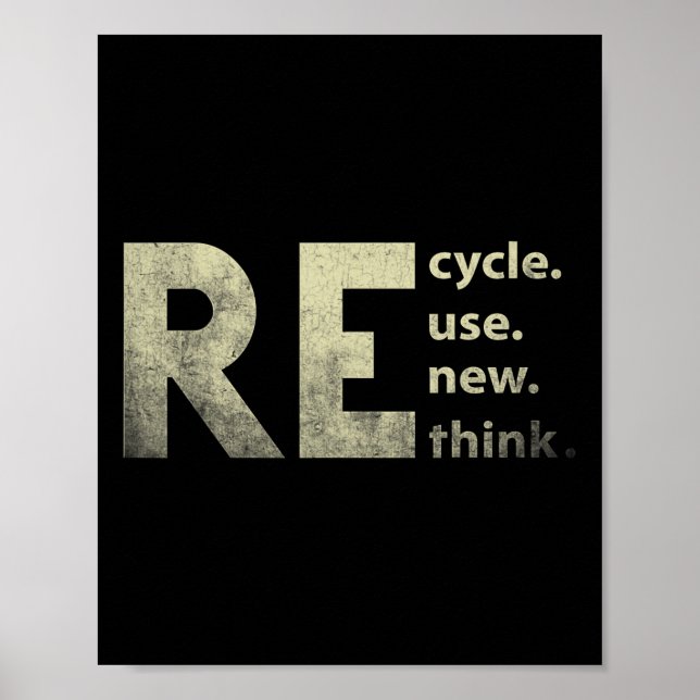 Recycle Reuse Renew Rethink Earth Day 4  Poster (Front)