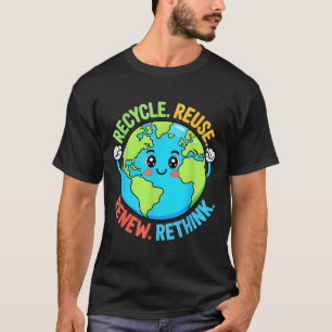 Recycle reuse renew rethink earth day boy toddler T-Shirt