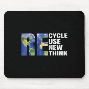 Recycle Reuse Renew Rethink Earth Day Eco Awarenes Mouse Mat
