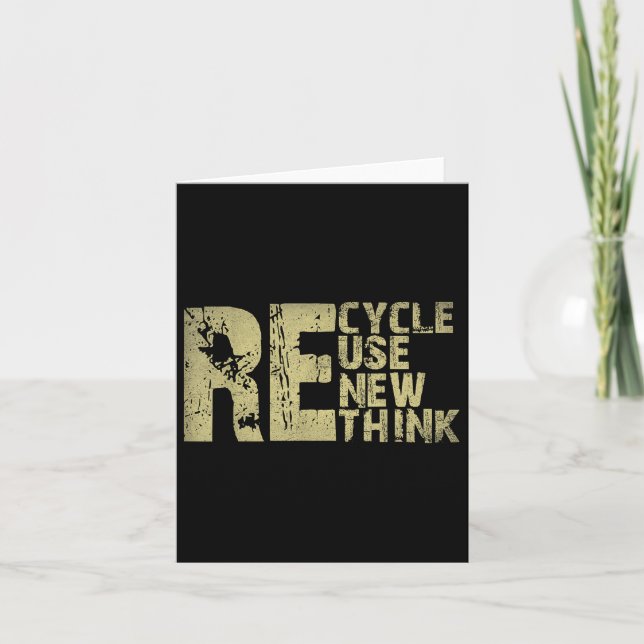 Recycle Reuse Renew Rethink Earth Day Environmenta Card (Front)