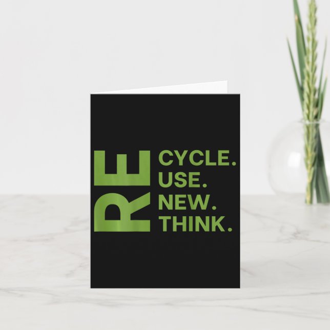 Recycle Reuse Renew Rethink Earth Day Environmenta Card (Front)