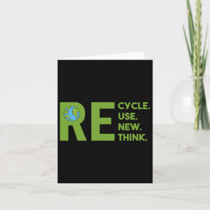 Recycle Reuse Renew Rethink Earth Day Environmenta Card