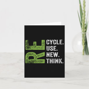 Recycle Reuse Renew Rethink Earth Day Environmenta Card