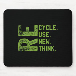 Recycle Reuse Renew Rethink Earth Day Environmenta Mouse Mat