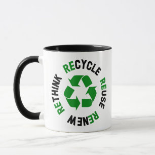 Recycle Reuse Renew Rethink Earth Day Environmenta Mug