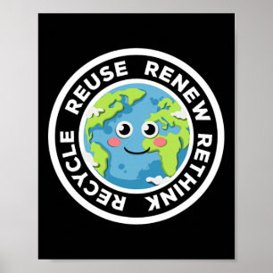 Recycle Reuse Renew Rethink Environmental Activism Poster