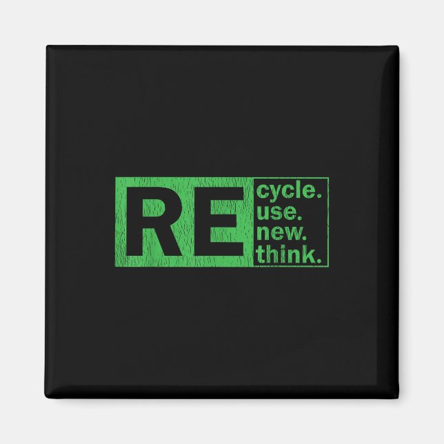 Recycle Reuse Renew Rethink Environmental Protecti Magnet (Front)