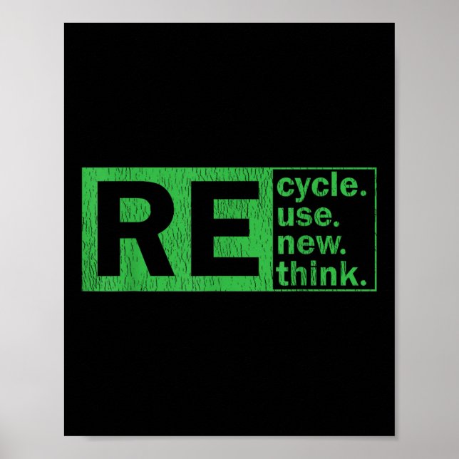 Recycle Reuse Renew Rethink Environmental Protecti Poster (Front)