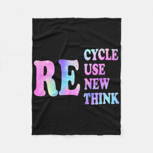 Recycle Reuse Renew Rethink For Earth Day Recyclin Fleece Blanket