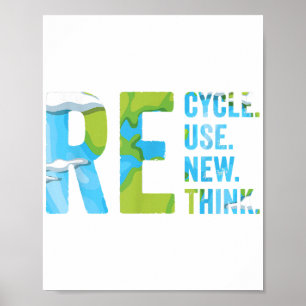 Recycle Reuse Renew Rethink For Earth's Day 2023 Poster