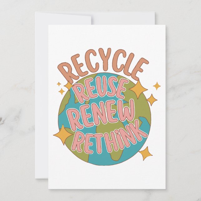 Recycle reuse Renew rethink  Invitation (Front)
