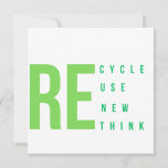 Recycle Reuse Renew Rethink Invitation<br><div class="desc">Recycle Reuse Renew Rethink</div>