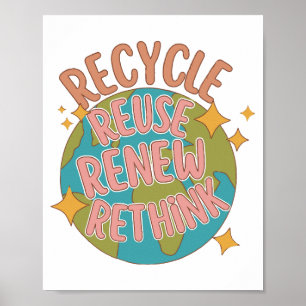 Recycle reuse Renew rethink Poster