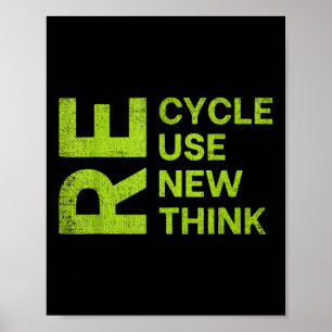 Recycle Reuse Renew Rethink Re Cycle Use New Envir Poster