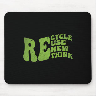 Recycle Reuse Renew Rethink Retro Groovy Earth Day Mouse Mat