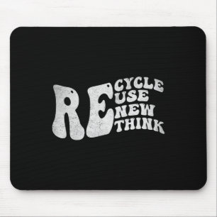 Recycle Reuse Renew Rethink Retro Groovy Earth Day Mouse Mat