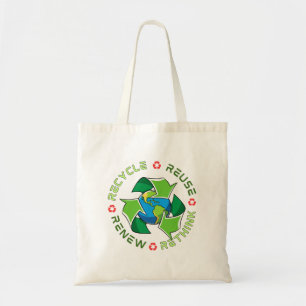 Recycle, Reuse, Renew, Rethink. Save Planet Earth Tote Bag