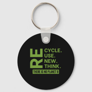 Recycle Reuse Renew Rethink There Is No Planet B E Key Ring