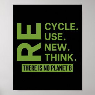 Recycle Reuse Renew Rethink There Is No Planet B E Poster