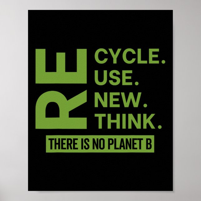 Recycle Reuse Renew Rethink There Is No Planet B E Poster (Front)