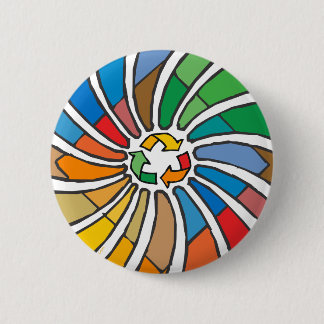 Recycle Sign Art 6 Cm Round Badge