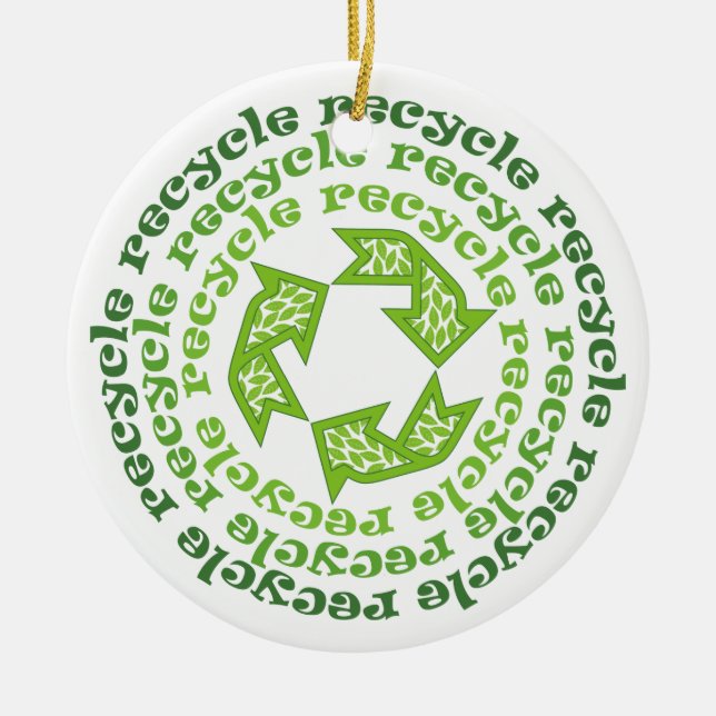 Recycle sign  custom ornament (Front)