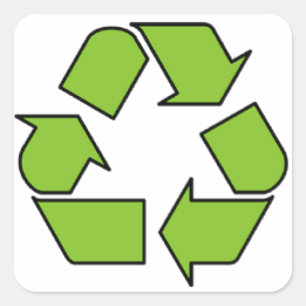 RECYCLE SIGN - Green Belt recycle symbol Square Sticker