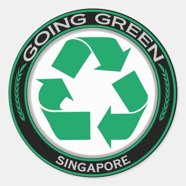 Recycle Singapore Classic Round Sticker (Front)