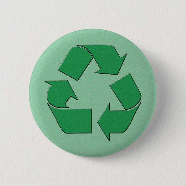 RECYCLE SYMBOL 6 CM ROUND BADGE (Front)