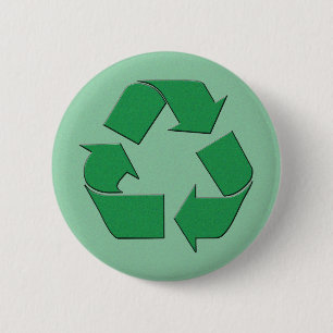 RECYCLE SYMBOL 6 CM ROUND BADGE