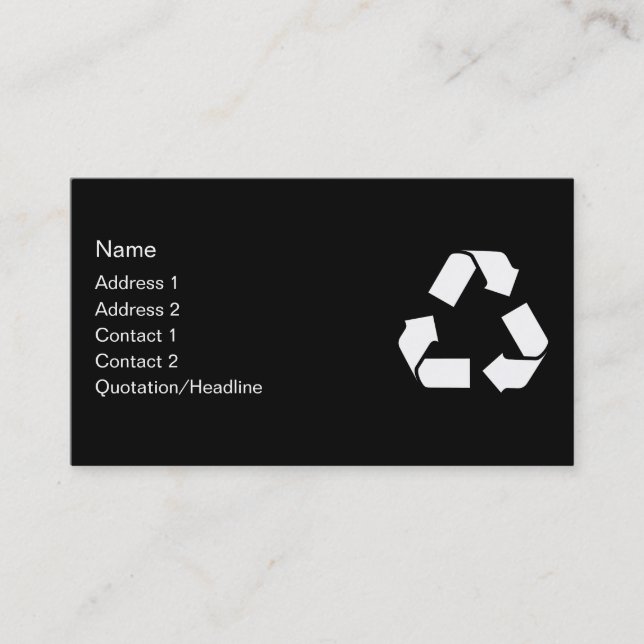RECYCLE SYMBOL BUSINESS CARD (Front)