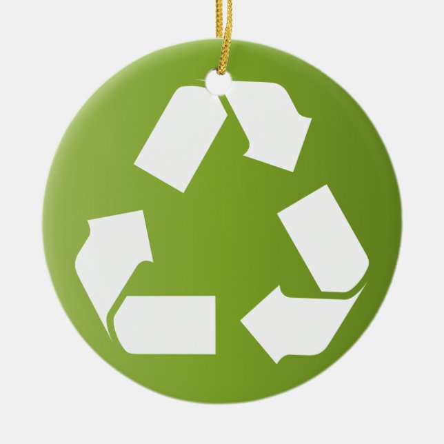 RECYCLE SYMBOL CERAMIC TREE DECORATION (Front)