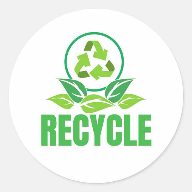Recycle Symbol Classic Round Sticker (Front)