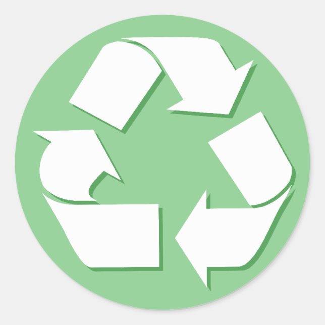 Recycle Symbol Classic Round Sticker (Front)