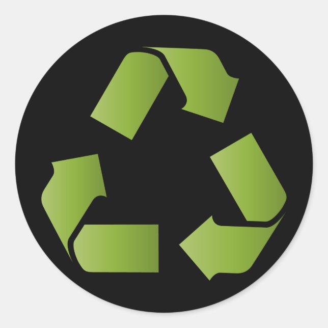RECYCLE SYMBOL CLASSIC ROUND STICKER (Front)