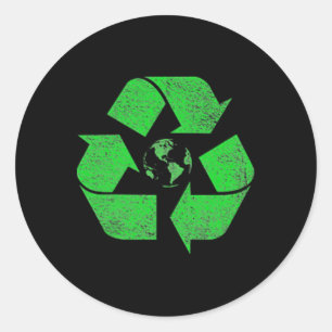 Recycle Symbol Logo Earth Day Green Deal Climate C Classic Round Sticker