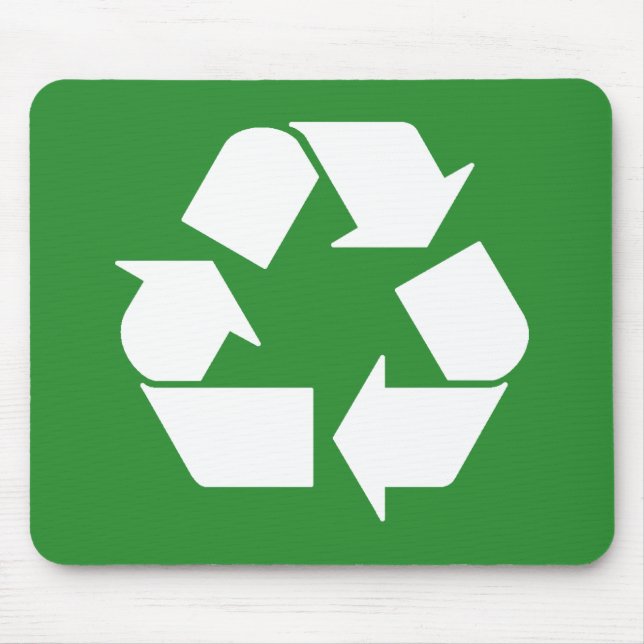 Recycle Symbol on Green Mouse Mat (Front)