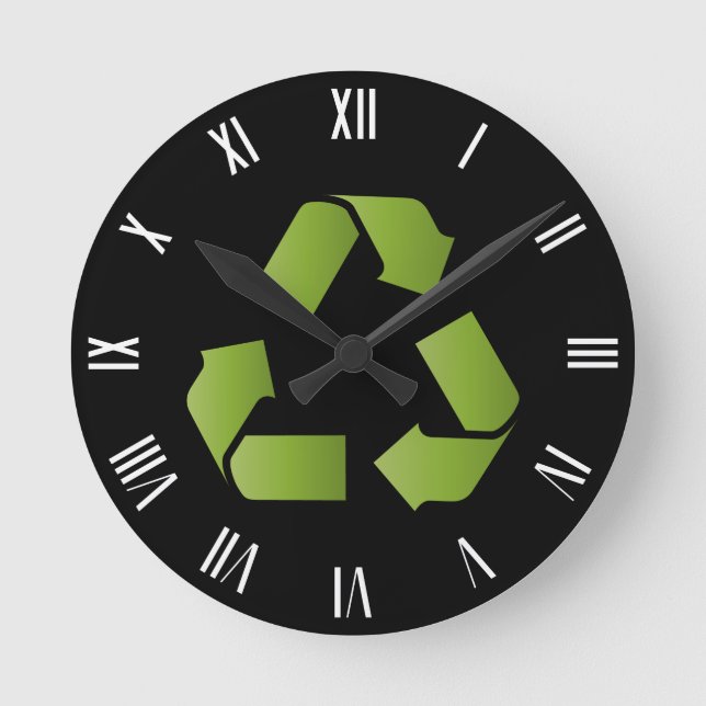 RECYCLE SYMBOL ROUND CLOCK (Front)