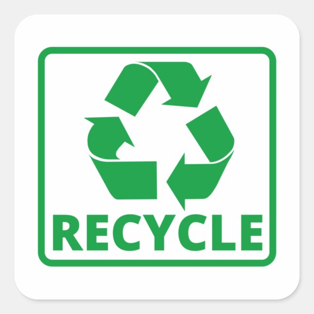  recycle symbol square sticker (Front)