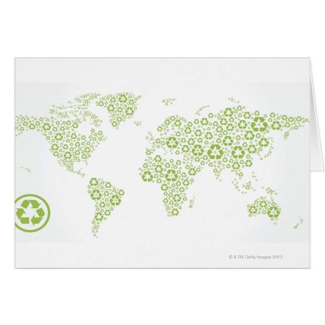 Recycle symbols used to create the planet (Front Horizontal)