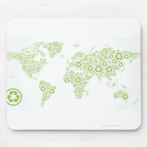Recycle symbols used to create the planet mouse mat