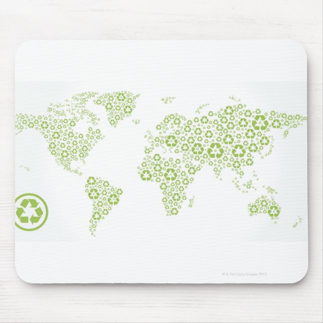 Recycle symbols used to create the planet mouse mat (Front)