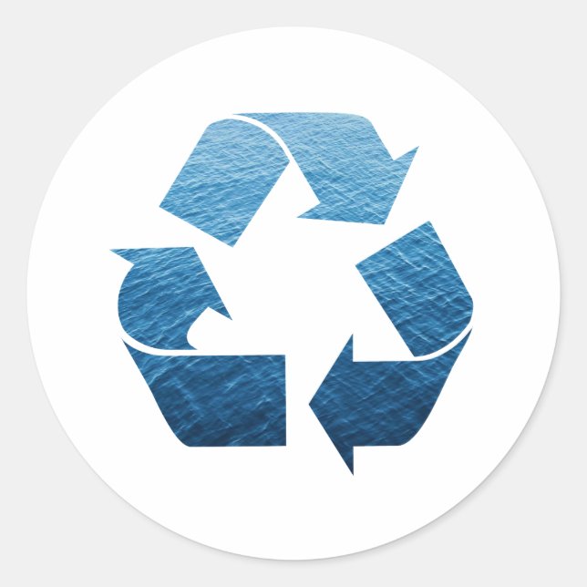 Recycle Water Classic Round Sticker (Front)