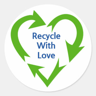 Recycle With Love Classic Round Sticker