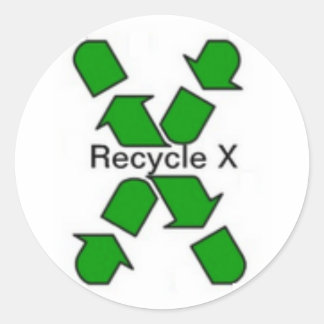 Recycle X trash can sticker