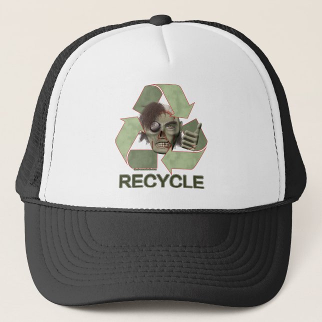 Recycle Zombie Trucker Hat (Front)