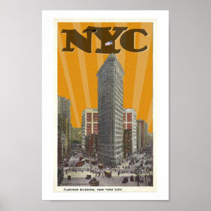 RECYCLED ART: 1913 postcard NEW YORK CITY Poster