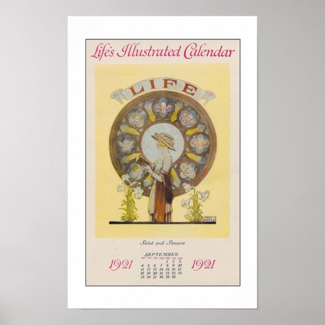 RECYCLED ART: 1921 Calendar leaf Poster (Front)